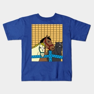 Horses Rider Pony Girl Kids T-Shirt